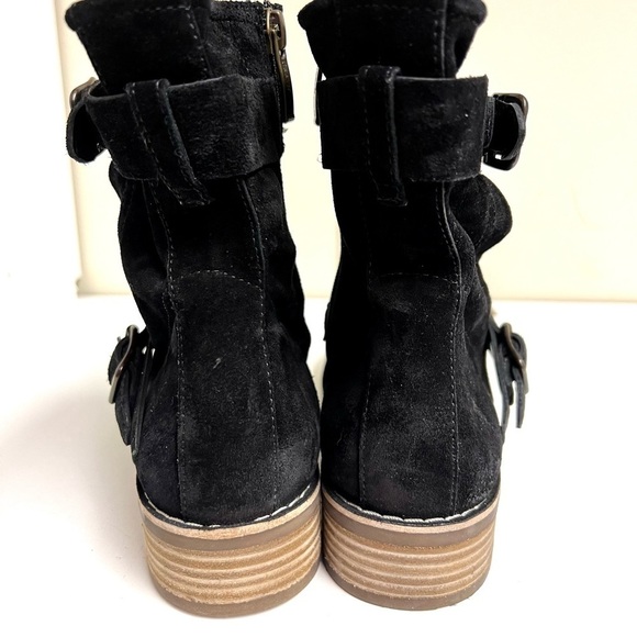 PAUL GREEN black suede casual boots comfy biker western women’s size 7US - Picture 5 of 11